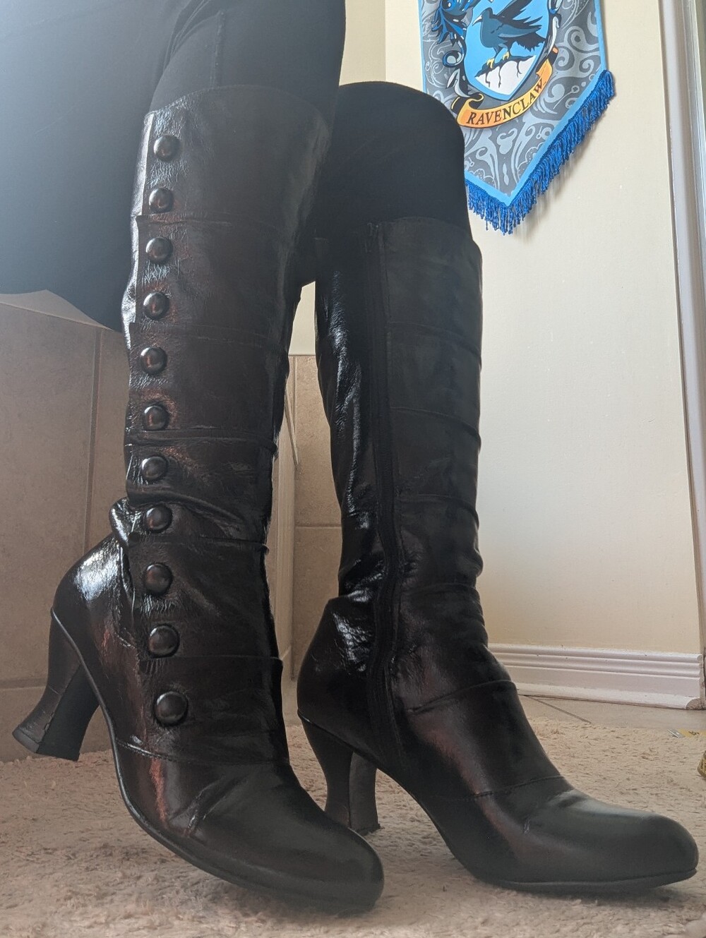 Miz Mooz Amelia Victorian Tall Genuine Leather Zip Boots 9